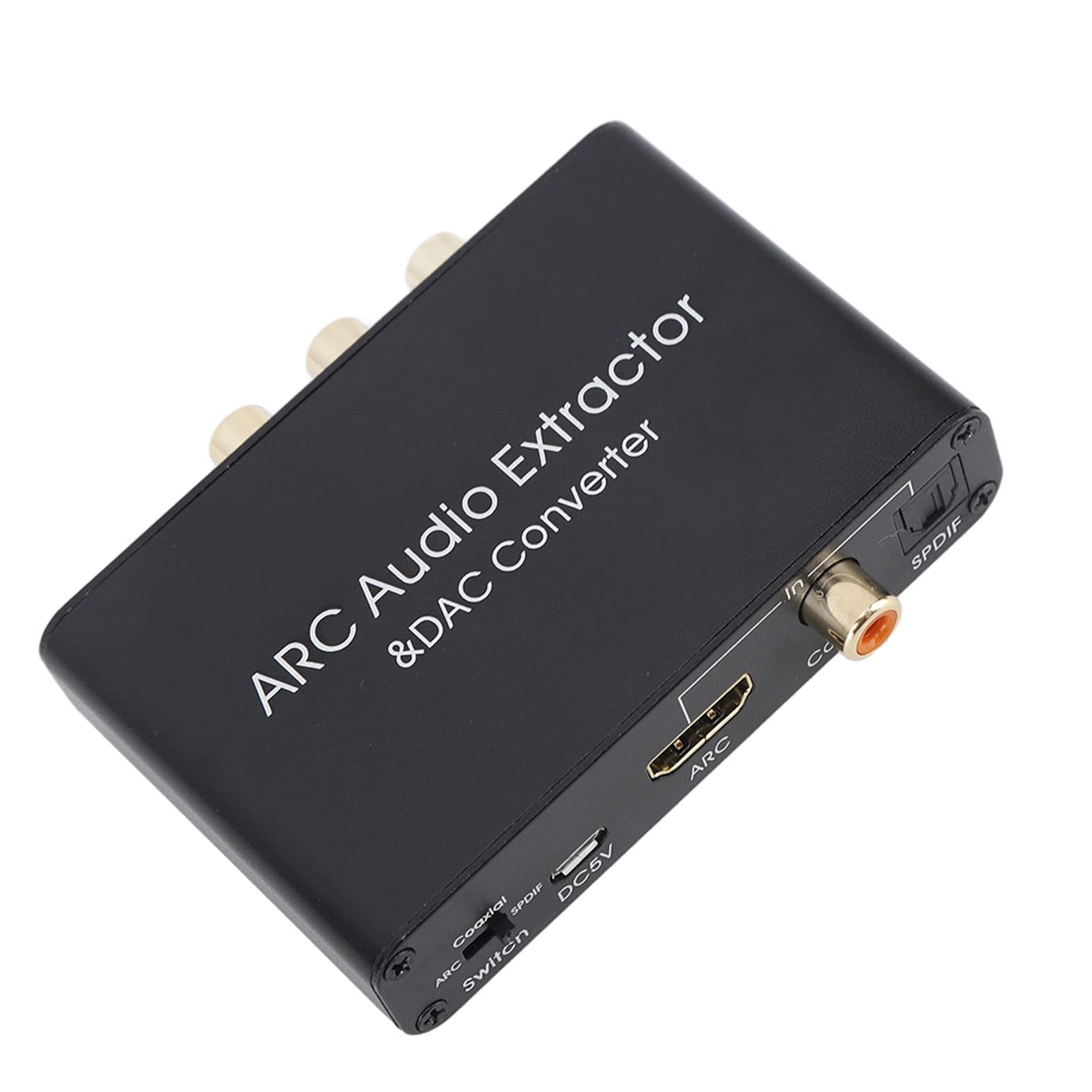 Chrees Convertitore Audio Digitale-analogico DAC, Estrattore Audio ARC con Uscita Ingresso Coassiale in Fibra Ottica, Trasmissione a 5.1 192KHz, per Controllo Volume Cuffie