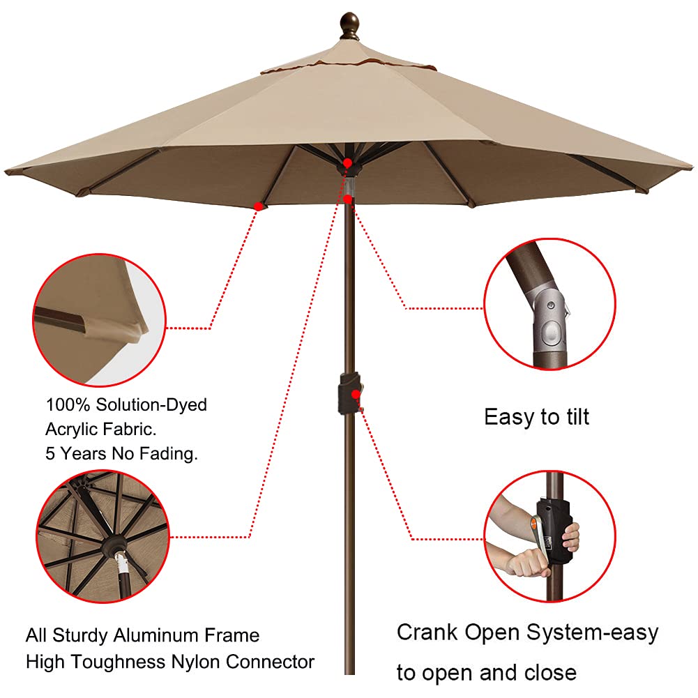 EliteShade USA sunumbrella 9Ft Market Umbrella Patio Umbrella Outdoor