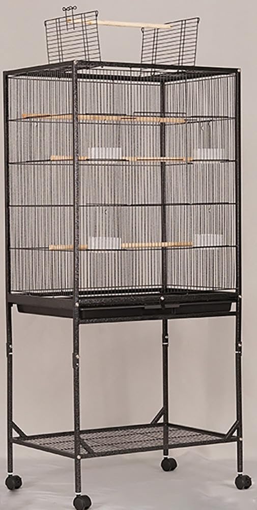 大型鳥かご ブラック Amazon | Yaheetech 鳥かご 鳥ケージ スタンド付き 46x35.5x158