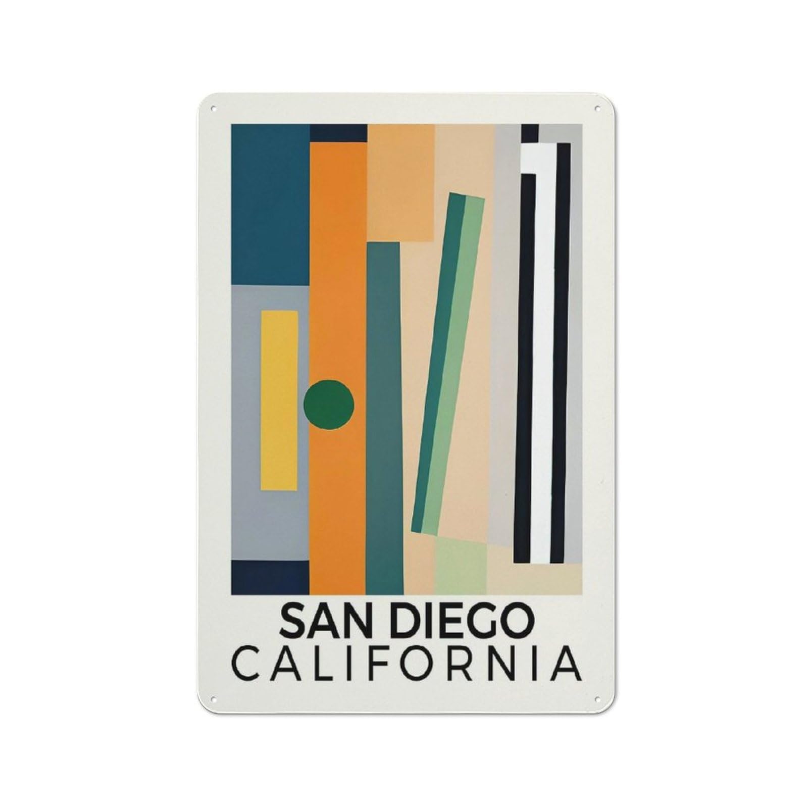 Junmoney Style-1 San Diego California Retro-Style Tin Sign 30X20cm For Guest Room Or Hallway, A Christmas Gift For People Styling Guest Room And Hallway