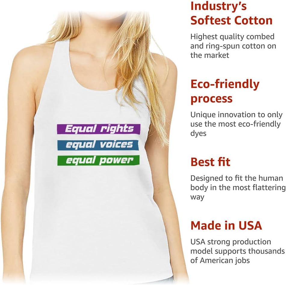 Equal Rights Women's Racerback Tank - Printed Tank Top - Cool Trendy Workout Tank