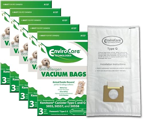 EnviroCare Bolsas de repuesto para aspiradora de alérgenos diseñadas para adaptarse a contenedores Kenmore tipo C o Q 50555, 50558, 50557 y