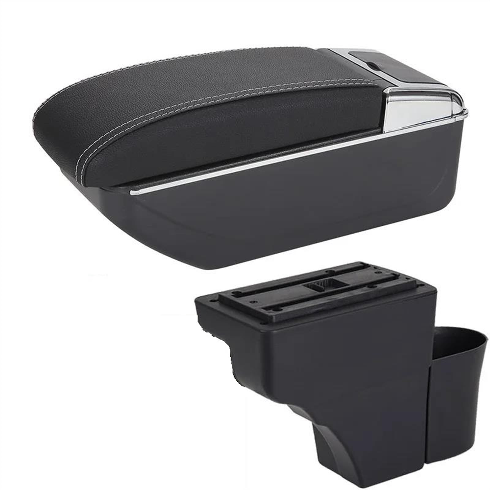 NMJLQW Storage Rack Armrest Box Car Armrest Interior Details Retrofit Parts Car Accessories Storage Box For Note(D3 Black white NoUSB)