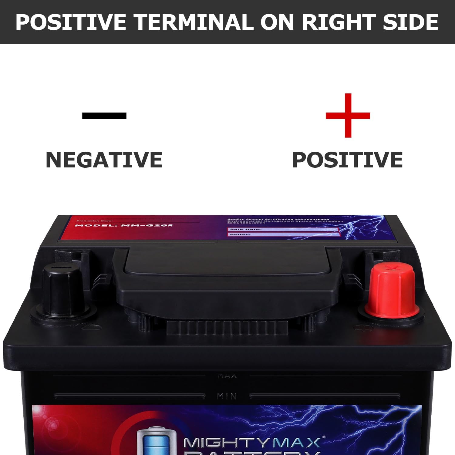 Mighty Max Battery MM-G26R Group Size 26R 12V, 45Ah, 80RC, 540 CCA, Replacement Battery Compatible with Isuzu I-Mark 4 Cylinders 7 1.5L 2BL SOHC 86-89