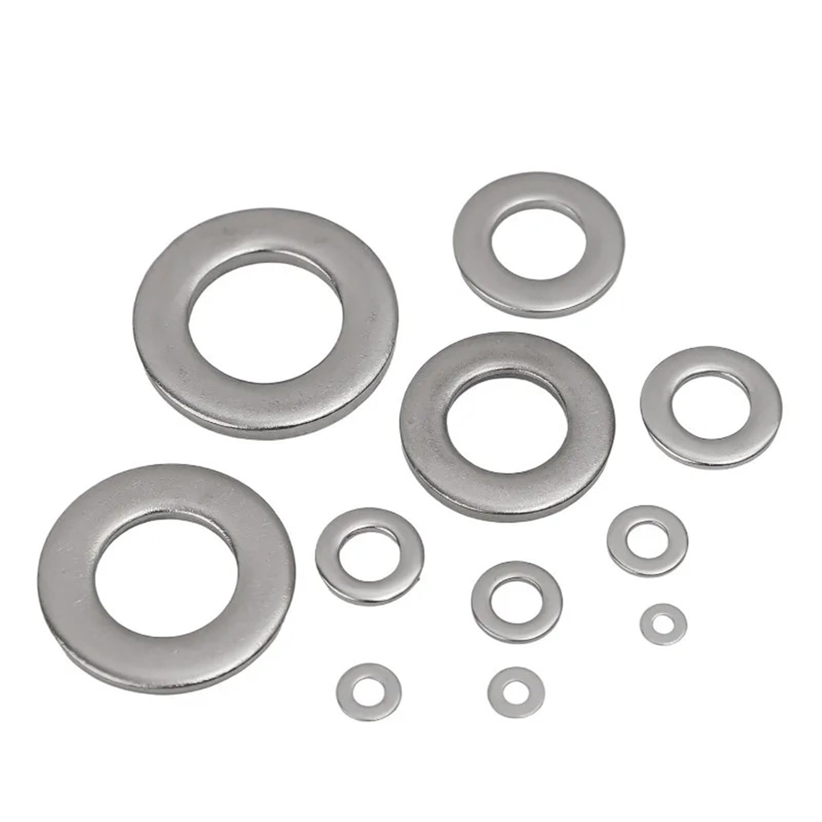 360/580/684/900/1080 Piezas Juego De Arandelas Planas Acero Inoxidable M2-M16 Pernos Junta Tórica Juntas Lisas Kits para Tornillos(580Pcs with box)