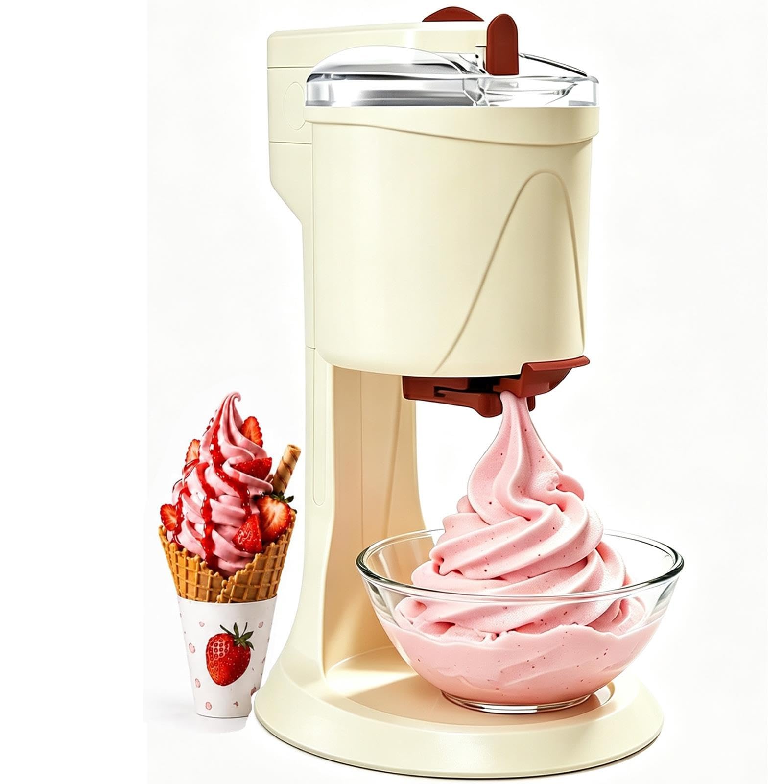 Máquina Para Hacer Helados Con Recipiente Congelador, Mini Máquina Automática De Helado Suave Para El Hogar, Máquina Para Hacer Postres Cremosos De Frutas Caseros