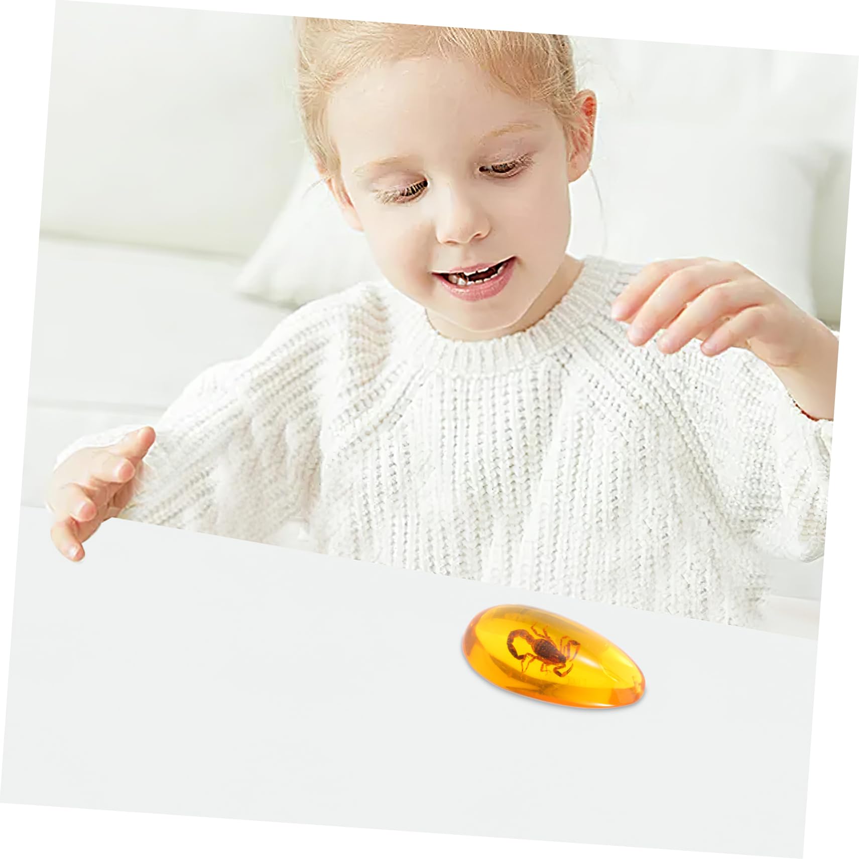 SOLUSTRE Amber Insect Stone Decor Resin Insect Specimen Resin Stone Specimen Amber Stones Amber Stone Specimen Insect Adornment Insect Stone Specimen Home Decor Insect Ornament