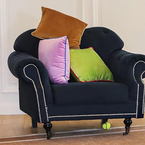 Miniatura 5 de Funda de almohada decorativa moderna de terciopelo multicolor de 18 x 18 pulgadas, 17.7 x 17.7 in (uva verde)