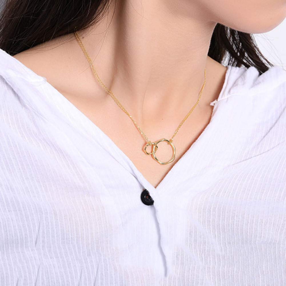 Collana con ciondolo rotondo geometrico in argento sterling 925, elegante e alla moda, per donne alla moda, accessori minimalisti e raffinati per feste.