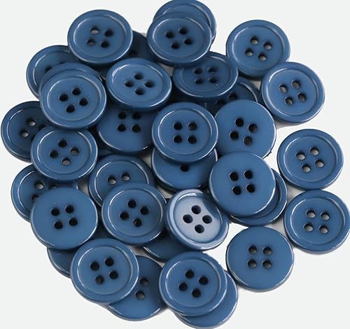 GANSSIA 160 botones de costura de 58 pulgadas (0.591 in) para prendas de vestir con parte trasera plana, botones azul oscuro, manualidades,