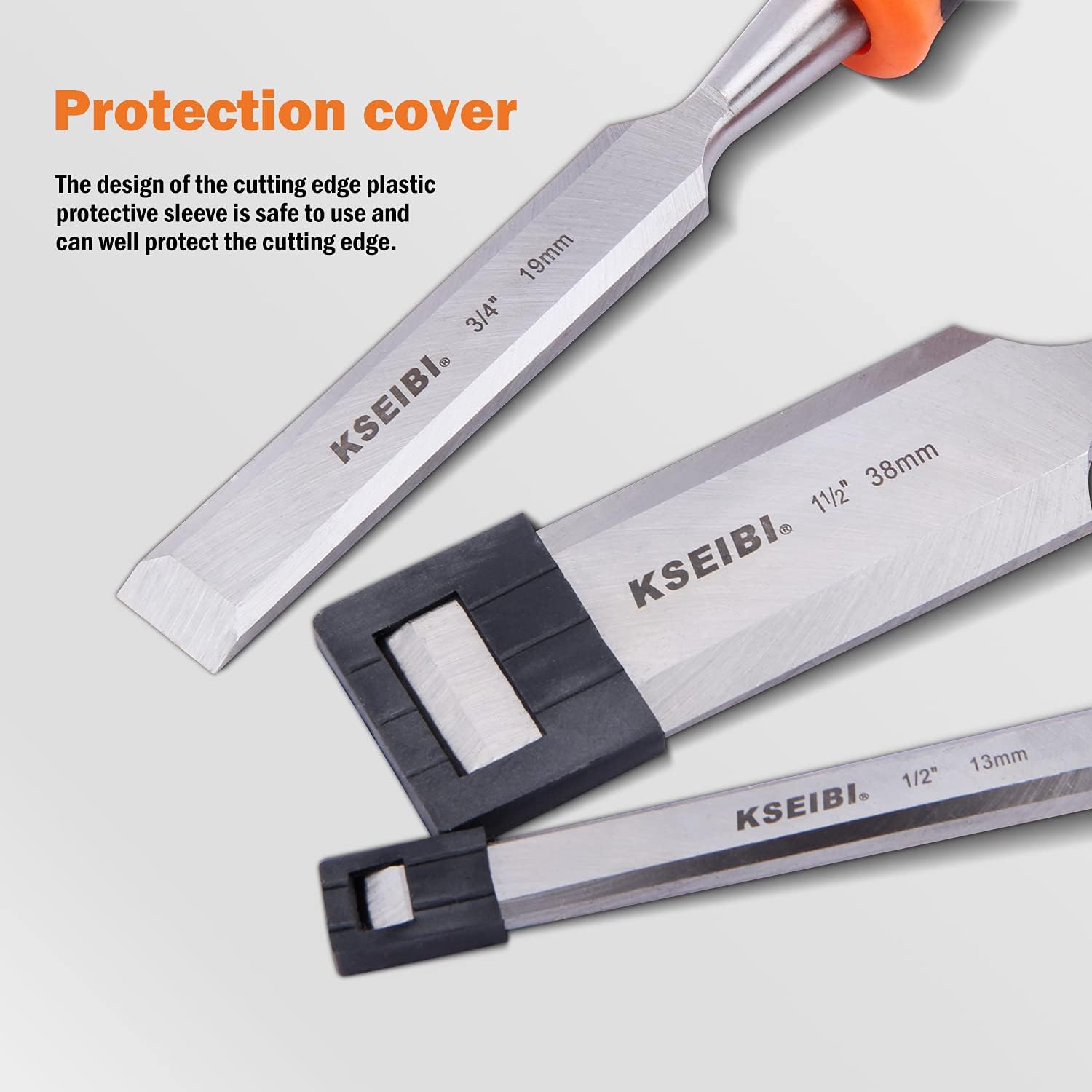 Exсluѕіvе Dіѕсоunt 🔥 KSEIBI 312130 Premium Wood Chisel Set Chrome Manganese Blades for Woodworking, Carving, Soft Grip Handles W Hammer Steel-end Cap 4-Piece