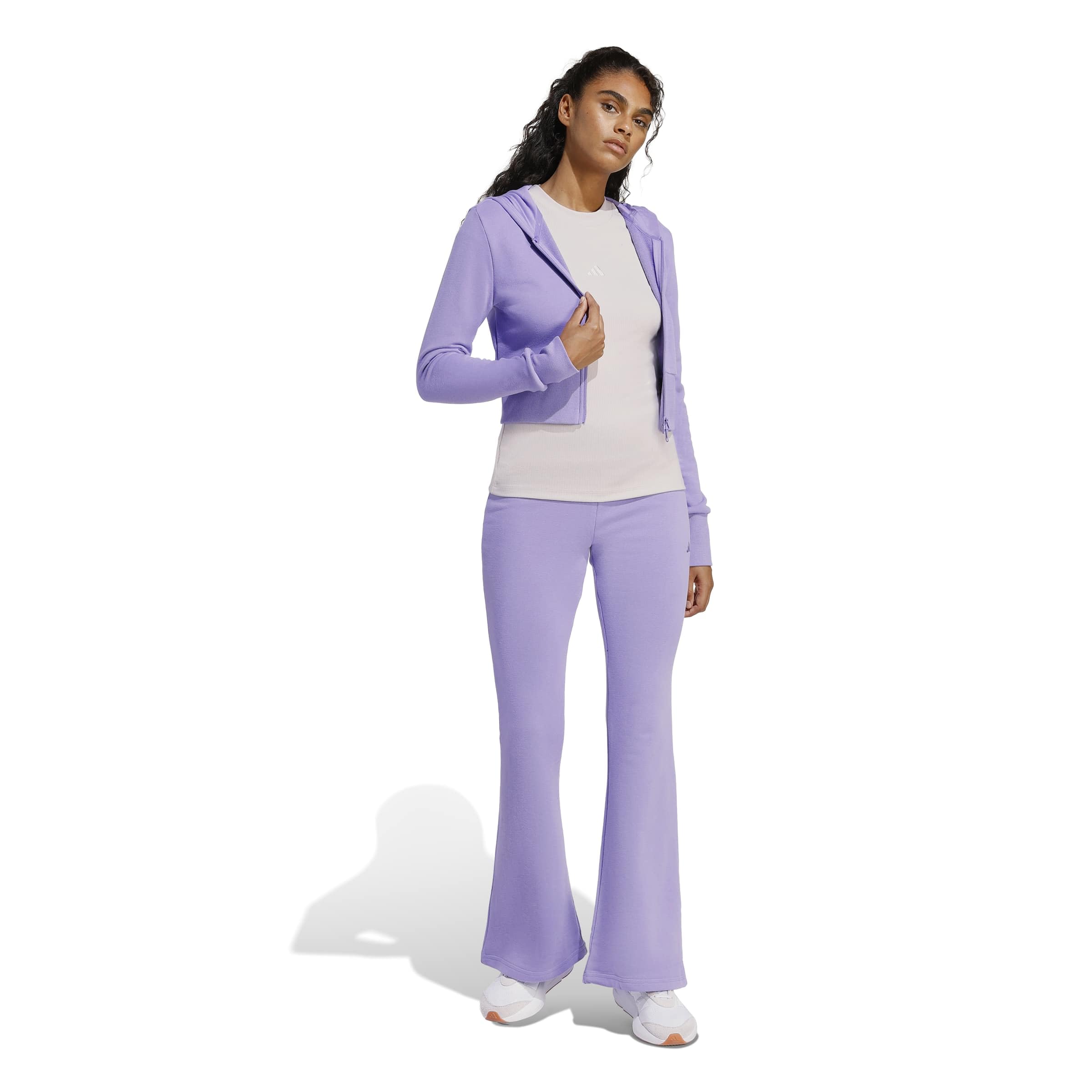 adidas Women Felpa con Zip Intera in Spugna Francese Essentials stagionali