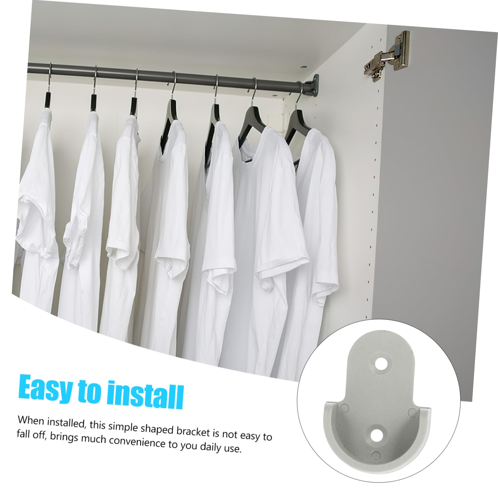 CAXUSD 30pcs Flange Rod Bracket Socket for Closet Wardrobe 25mm Plastic Wardrobe Rod Bracket Easy Install