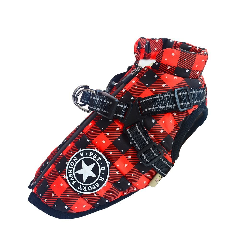 Warm & Soft Dog Coat - Waterproof Winter Vest with Harness - 9 Colors - Christmas 3XL — image 1
