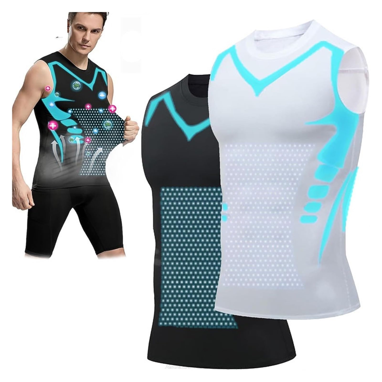 Tops Moldeadores Para Hombre Chaleco moldeador de manga larga for hombre, chaleco adelgazante, moldeador de cuerpo, camiseta sin mangas de compresión, camisas de entrenamiento for Fitness con Control