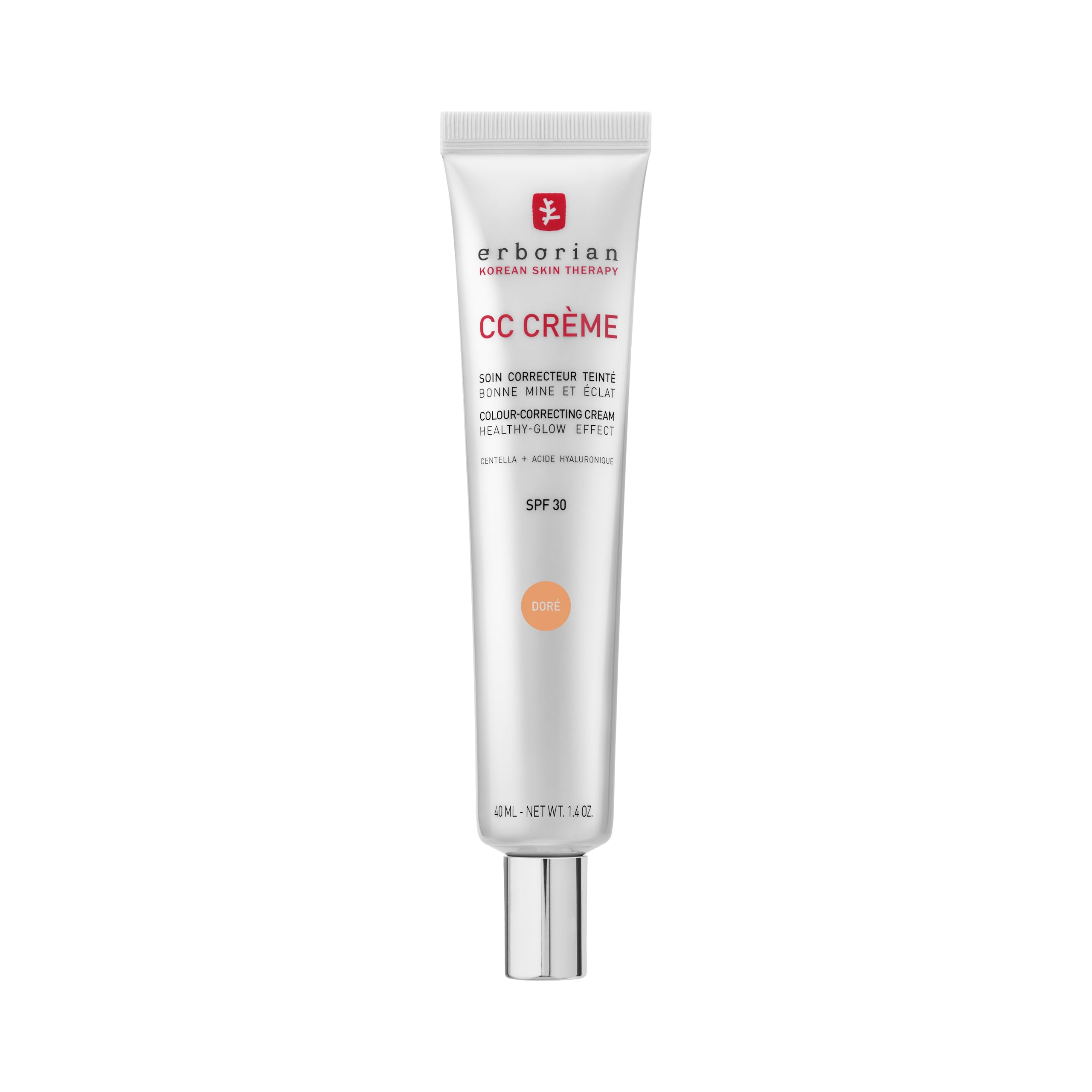 Erborian - CC Cream with Centella Asiatica- Color Correcting Cream with Healthy Glow Effect - Natural and Luminous Finish - Long-Lasting Hydration - Korean Cosmetic Care - Doré 40 ml