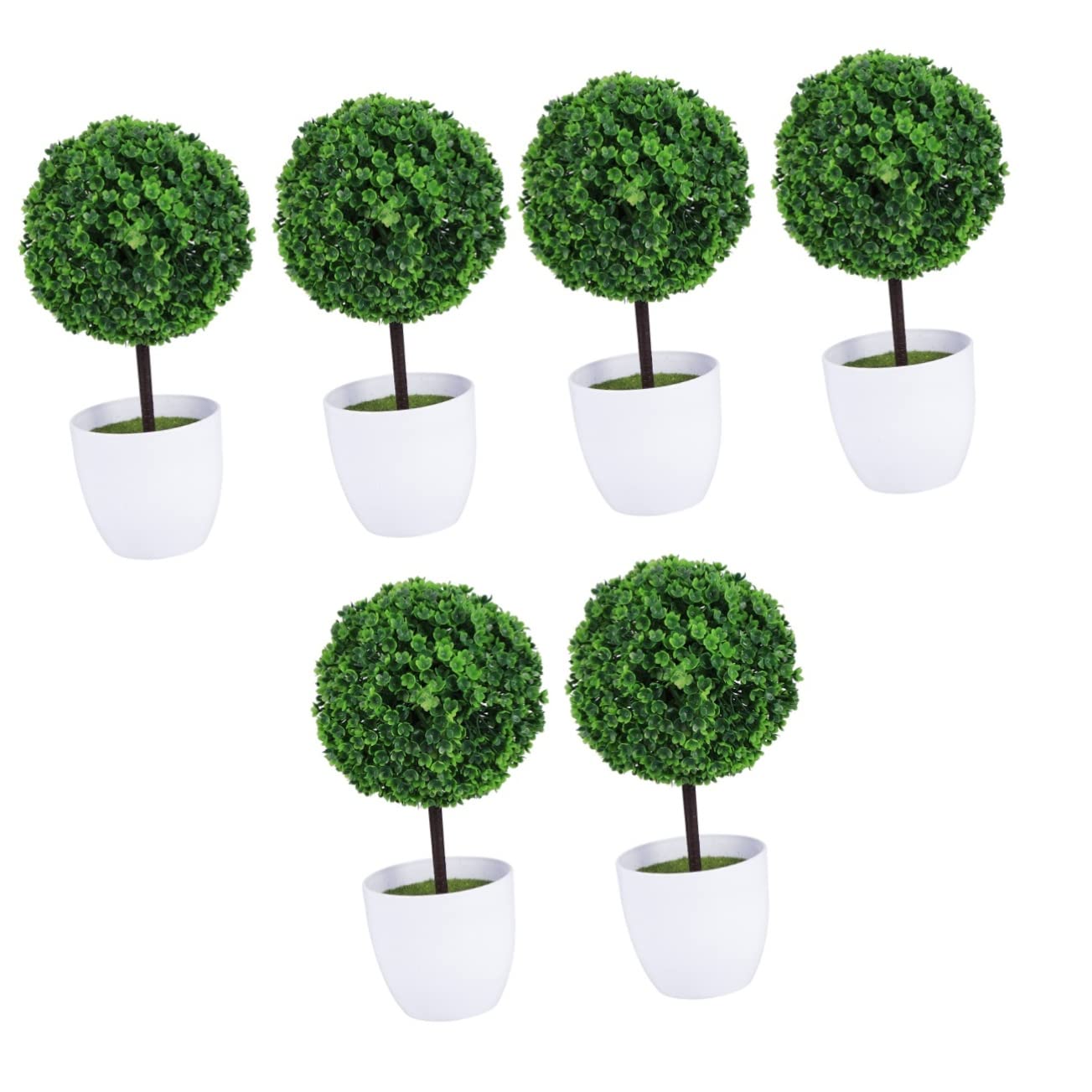 HOMSFOU 6piezas De Artificiales De Plástico para Decoración Color Verde Natural