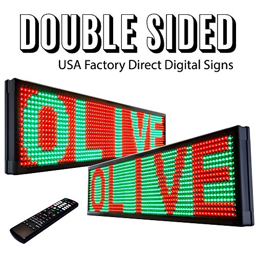 OLIVE LED Sign 3Color, RGY, 2Face, 15\"x40\" IR Programmable Scrolling Outdoor Message Display Signs EMC - Industrial Grade Business Ad Machine