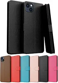 Capa Capinha Carteira Flip Couro Compatível Apple iPhone 14 Premium (PRETO)