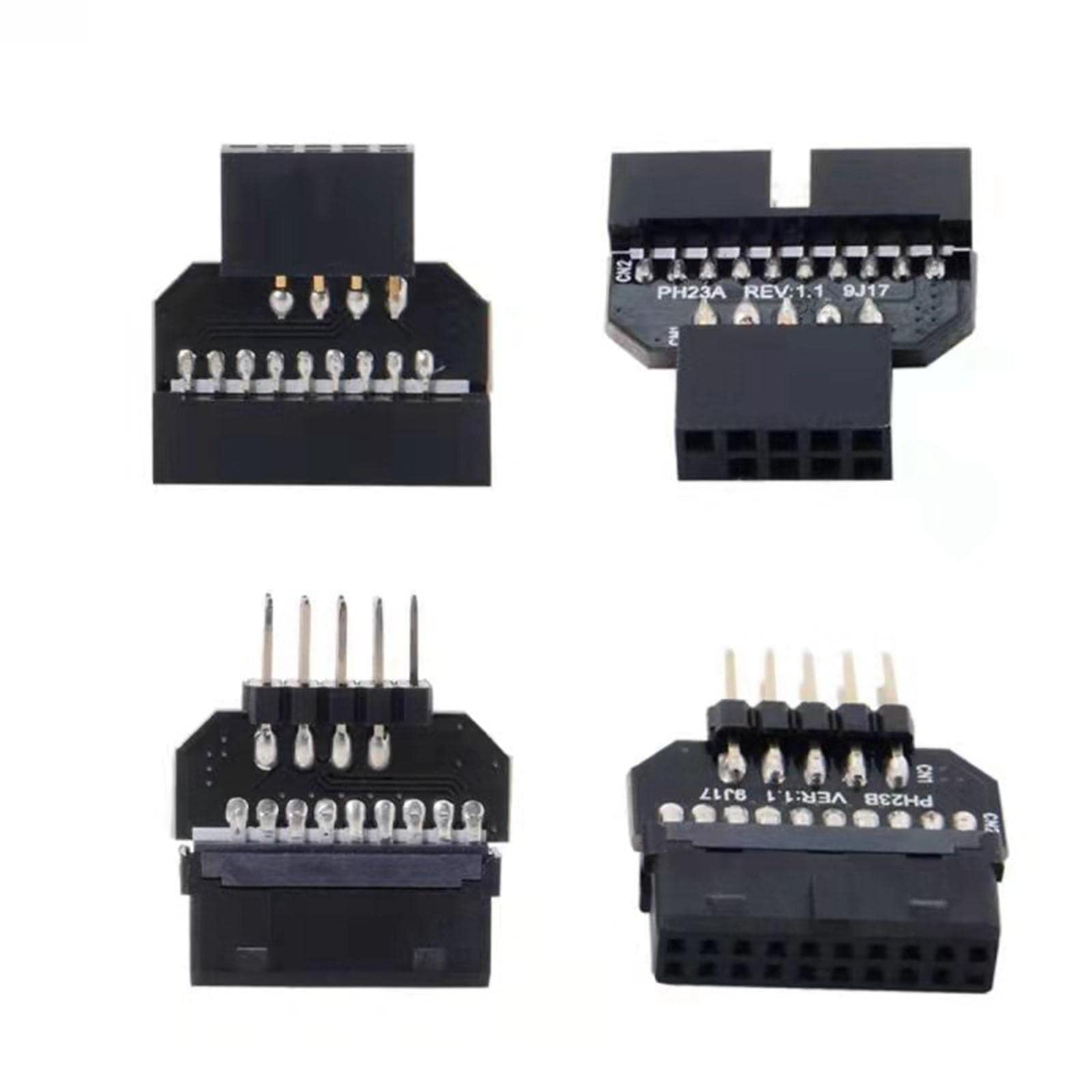 Adaptador USB 2.0 9 Pines a USB 3.0 19 Pines Conector Puente para Tarjeta Madre con Función de Adaptación Inversa Y Transmisión Estable de Información, 5 Piezas