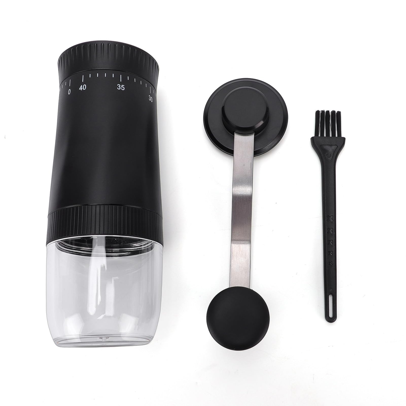 Molinillo de café manual para viajes y oficina con depósito transparente de 90 ml Fabater