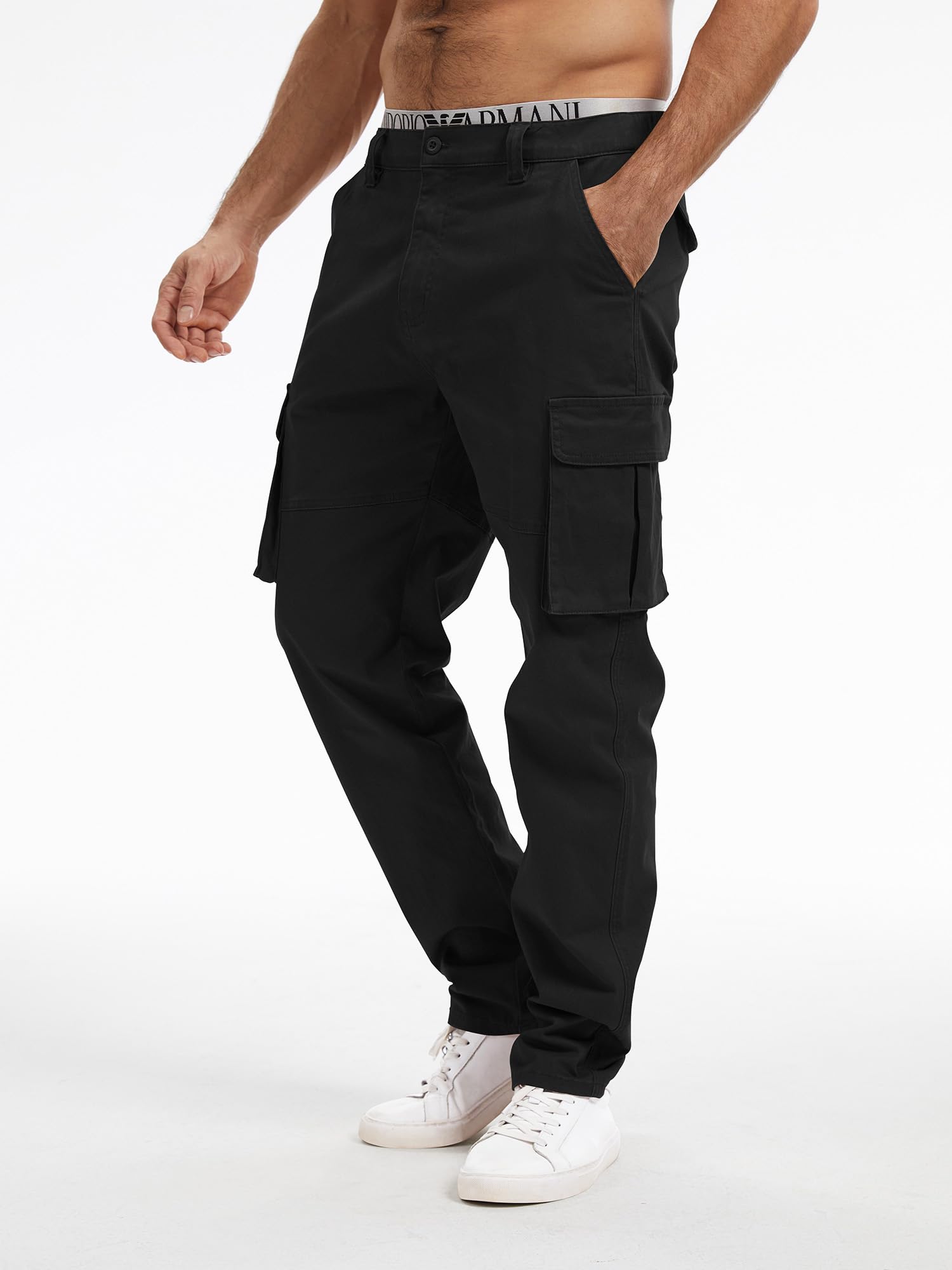 Breampot Herren Cargohose Baumwolle Chino Hosen Freizeit Outdoorhose Arbeitshose Stilvolle Pants
