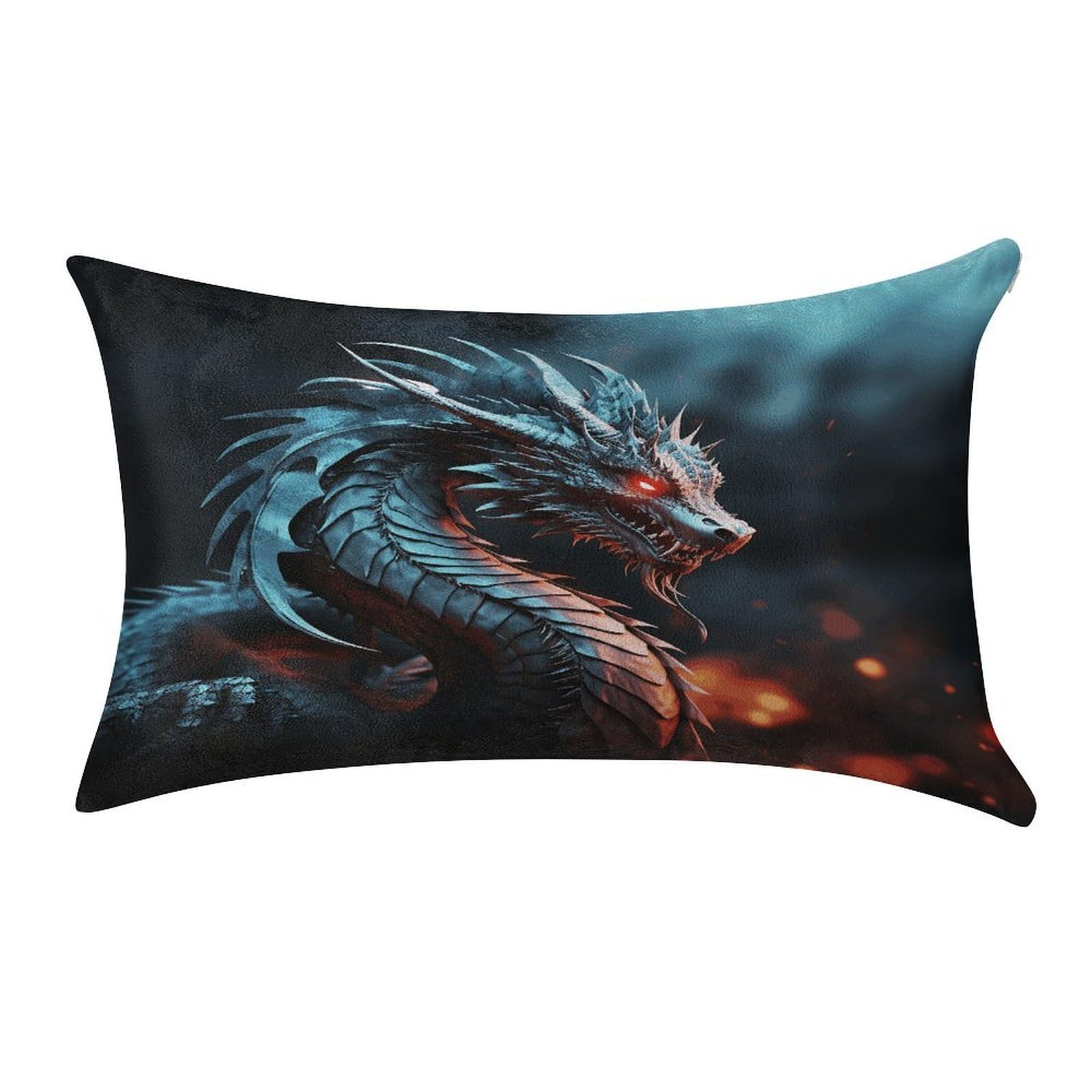 VstaDank Dragon Throw Pillow Cover 12"×20" Ultra Soft Pillowcase Cozy Lumbar Pillow Shell Gold Velvet Exquisite Decorative Cushion Sham Protector for Couch Sofa Bedroom