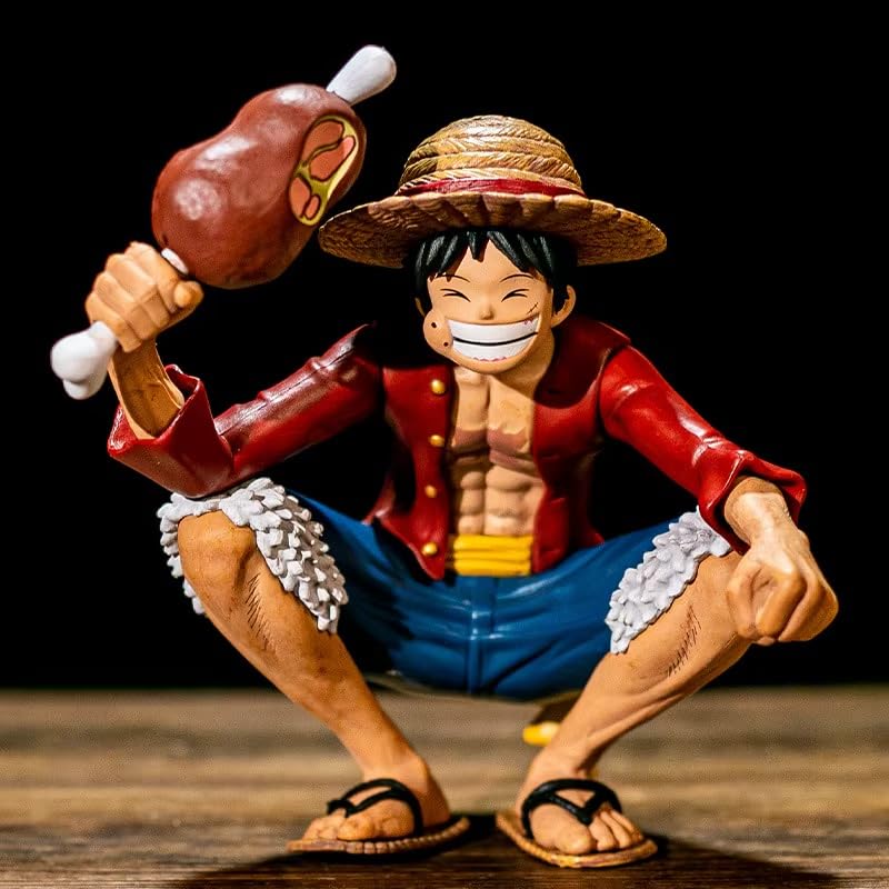 Anime Figurines from One Piece - Fan Favourite Character Collectibles including Strawhat Luffy Buggy the Clown Shanks Zoro Sanji Mihawk for One Piece Anime Manga Fans (Luffy 15cm)