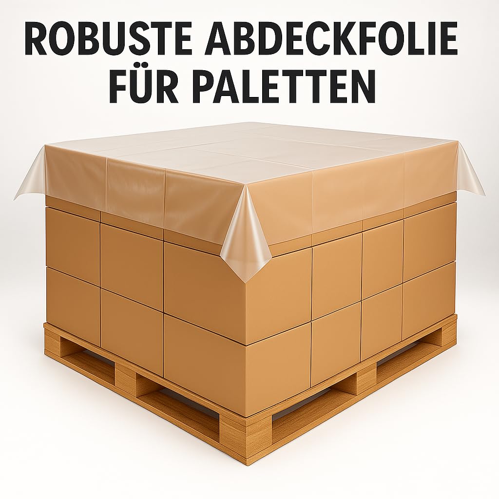 Abdeckplane Folie für Paletten 160x180 cm - Abdeckung Schutzhülle Transparent - Abdeckhaube Staubschutz für Europalette - 30 Mikrometer Dick - Palettenabdeckungen 200 Stück Cloth EKO