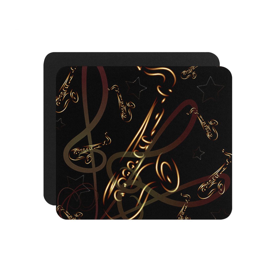 Style In Print Saxophone On Abstract Background Computer Laptop Gaming Mouse Pad
