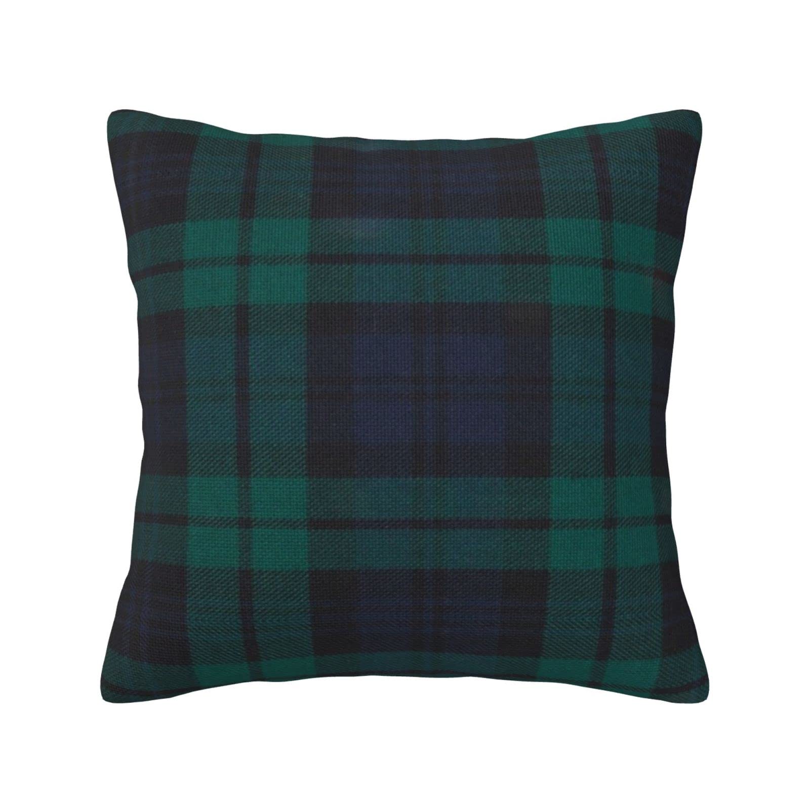 Yingd #855 Cushion Cover Black Watch Modern Classic European Tartan Linen Cushion Cover 45X45cm