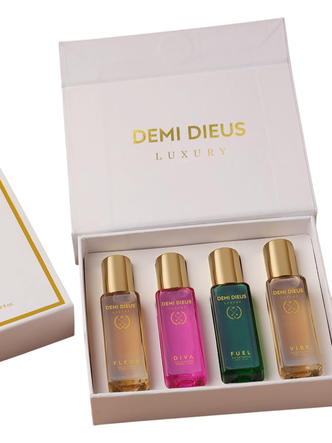 Luxury Eau De Parfume Gift Set 4 x 20 ml for Unisex with Vibe, Fuel, Diva, Fleur, Perfume | Long Lasting EDP Fragrance Scent-image-14