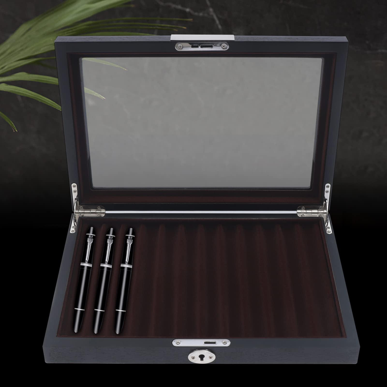 Vulpen Vitrine, Office Retro Hout 12 Slots Pen Display Case