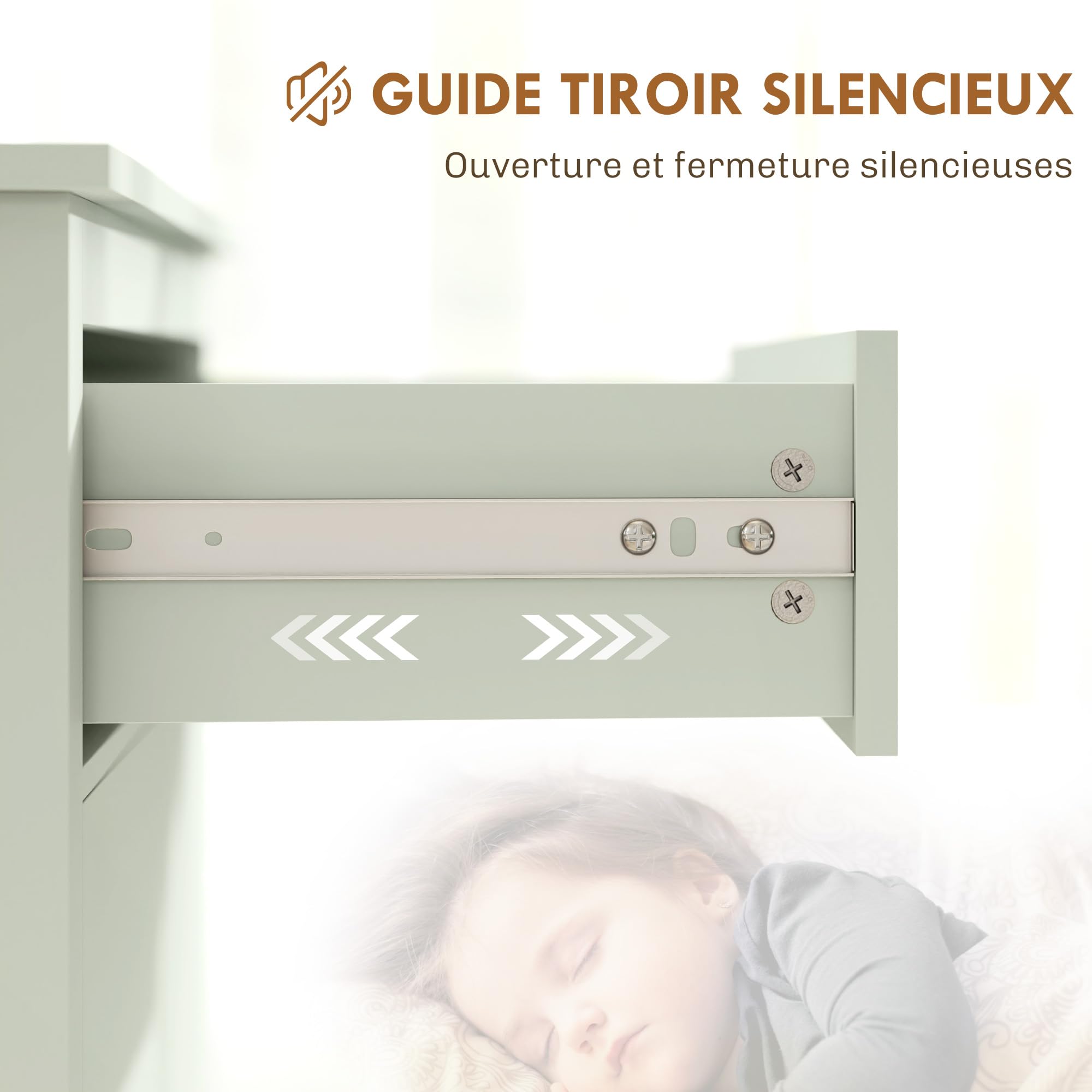 HOMCOM Buffet Salon avec Tiroir, Double Porte, 80 x 40 x 90 cm, Vert Clair