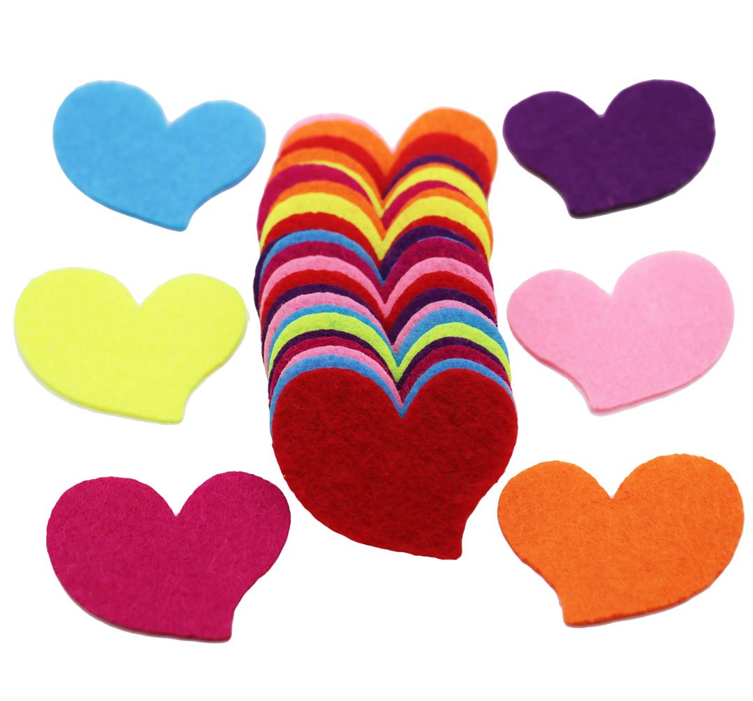 SOOKOO 5 Styles 150 PCS Assorted Color Felt Flowers for Art and Craft DIY Sewing Handcraft (Heart, Flower, Smile Face, Star, Crown) - Image 5