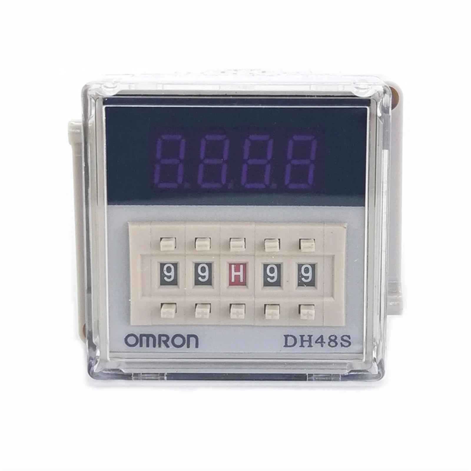 Relè temporizzato Digitale DH48S-2Z 0,01 s-99h99m Relè di Ritardo orario DC24V 12V 380V 110VAC con Base Presa (Size : 110VAC)