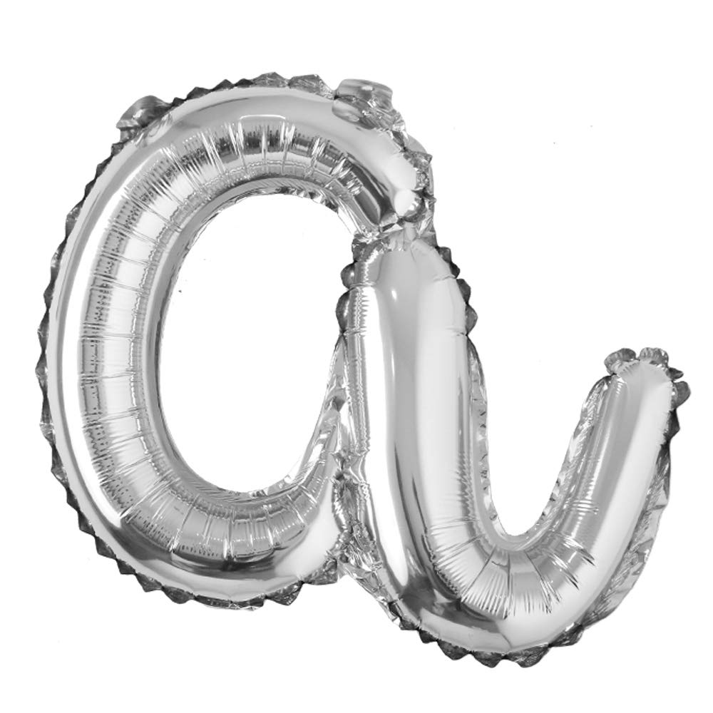 Photo 1 of 18 inch silver lowercase Happy Birthday Balloon Letter Ballon Wedding Balloon Birthday Party Decorations Kid Adult Name Baloon (18 inch Silver a)