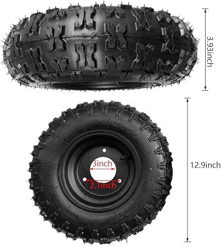 Miniatura 6 de Kit completo de cubo de rueda trasera Go Kart de 29.134 in de 29 pulgadas y 13 neumáticos de 5-6 ruedas con conjunto de llanta y freno y cadena T8F