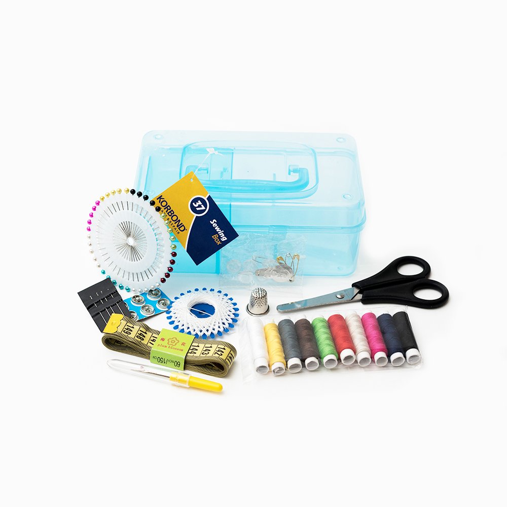 Buy KORBOND Sewing Storage Box with 37 Accessories Scissors, Tape