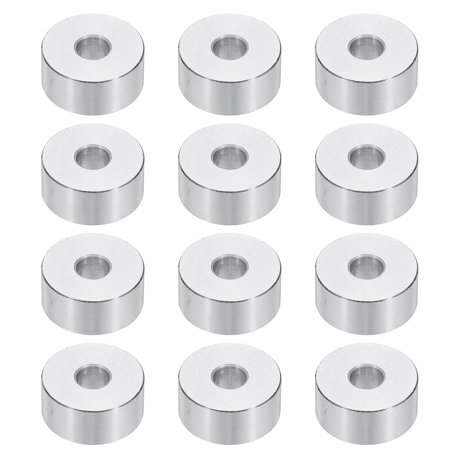 PATIKIL M6 Aluminum Spacers, 12pcs 1/4" x 3/4" Round Metal Spacers for 1/4 or M6 Screw Bolts