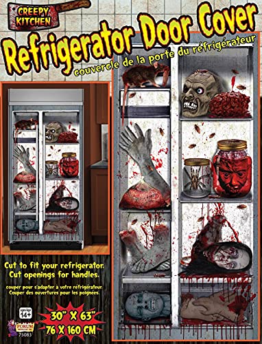 Couvre-porte de réfrigérateur Haunted House décoration Halloween amovible