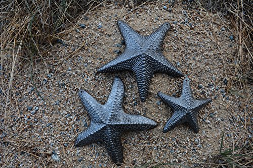 Starfish, Set Of 3, Sea Life Nautical Home Decor, Recycled Wall Art 8X8 And 5X5 Inches, Haitian, Decorative, Plaque #TOP5