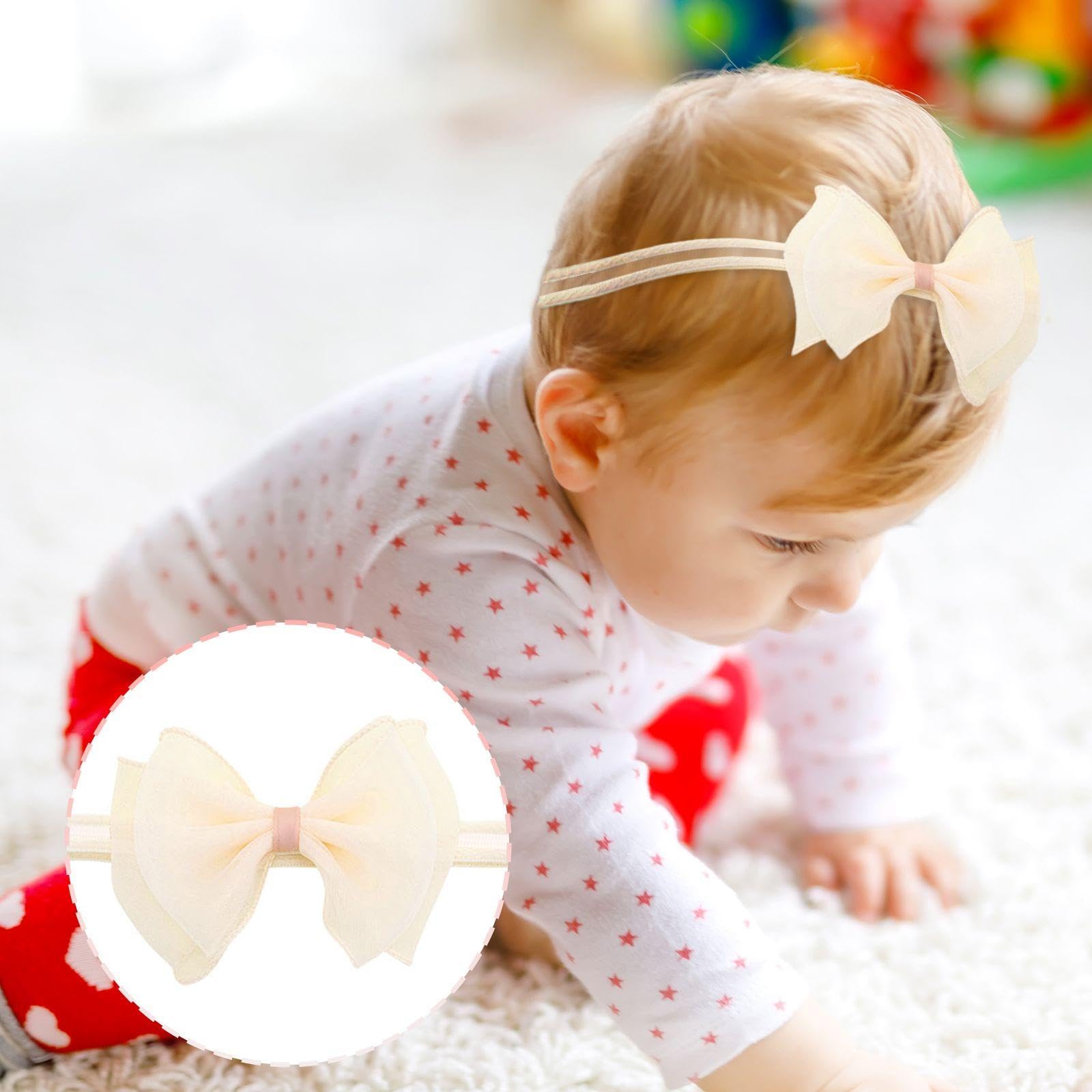 2 Fasce Per Capelli Con Fiocco, Fasce Per Capelli In Chiffon, Accessori Per Capelli Per Bambini, Fasce Per Neonati Carine, Accessori Per Abbigliamento