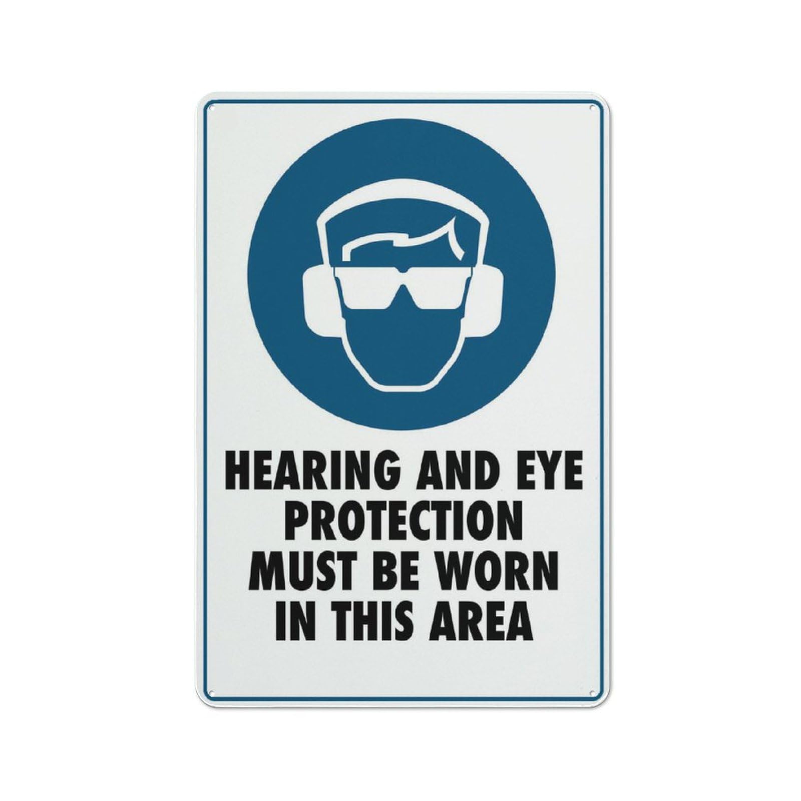 Hearing And Eye Protection Must Be Worn In This Area Sign 12X8 Inch Tin Sign Great For Garden And Yard Wall Decor
