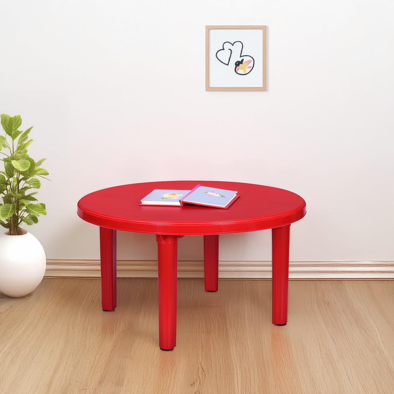 Nilkamal Meridian Strong & Durable Plastic Table for Kids | Use for Playing, Studying | Dining Breakfast Table for Eating & Multipurpose | Laptop Desk |Bright Red-image-8