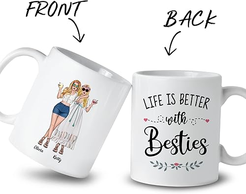 Miniatura 10 de Gossby Taza personalizada (2 mujeres) This Is Us, A little bit of Crazy, A little bit of Loud, Ans A Whole Lot of Love Best Friend Regalos de