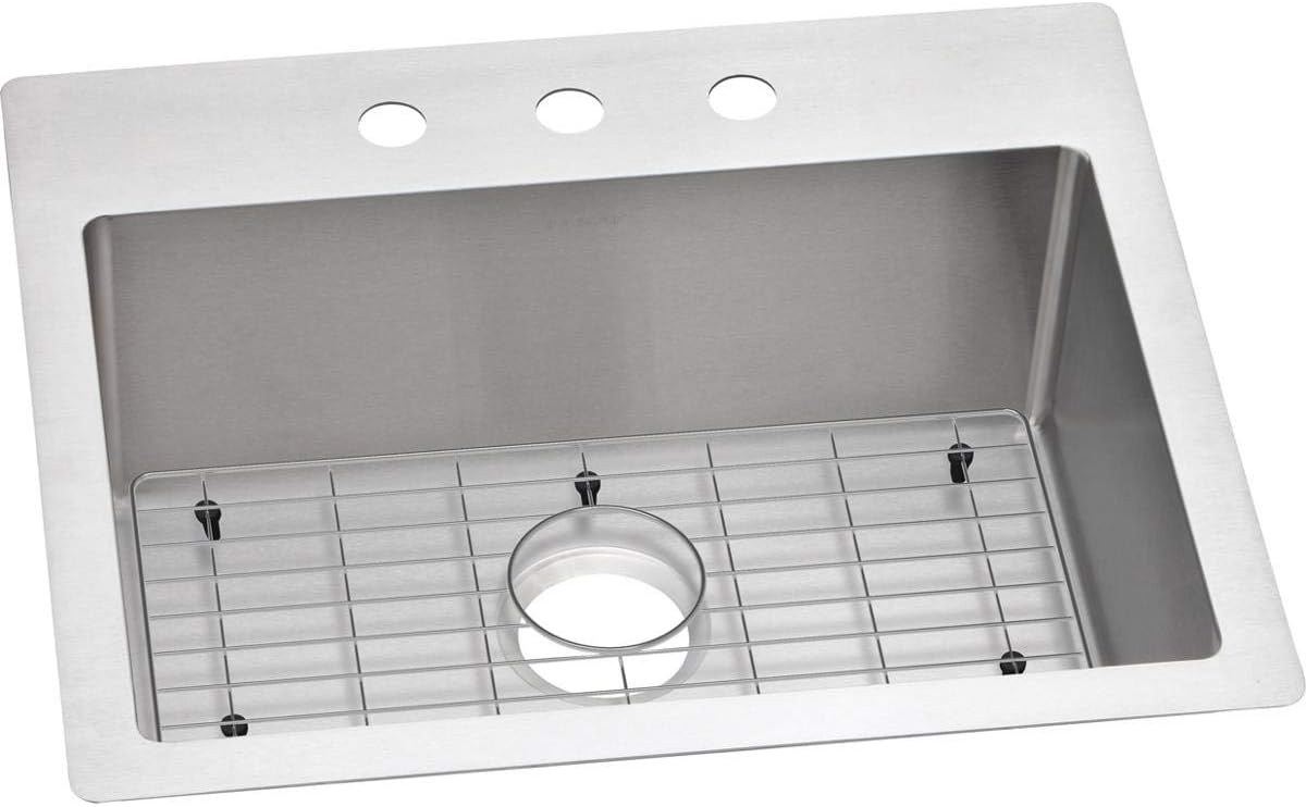 Amazing 🔥 Elkay Crosstown ECTSR25229TBG3 Single Bowl Dual Mount Stainless Steel Kitchen Sink Kit