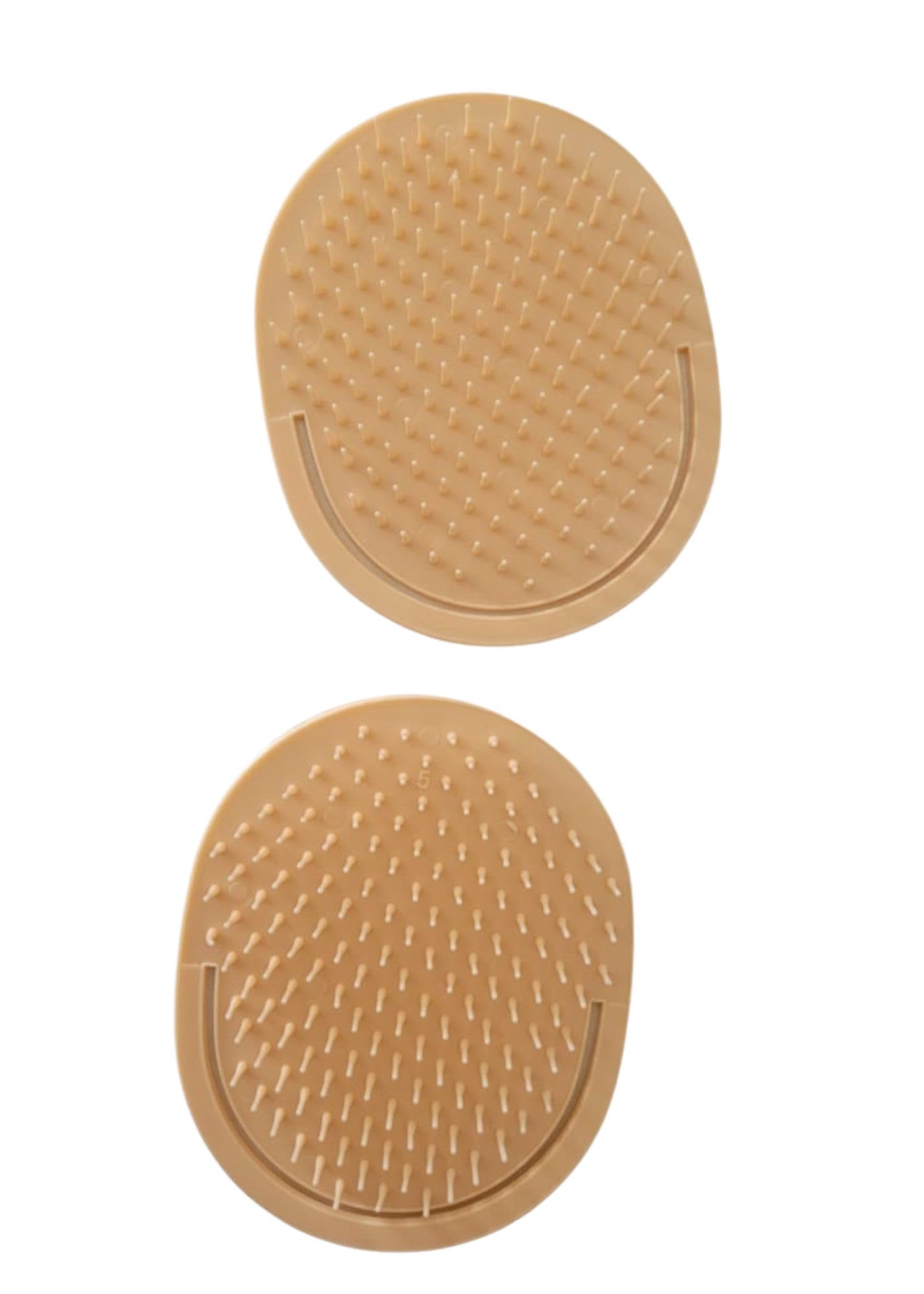 Silicone Body Scrubber, Dual-Sided Exfoliating Pad with Massage Bristles, 9 x 7 cm, Reusable Bath and Shower Cleansing Tool (Beige)-image-32