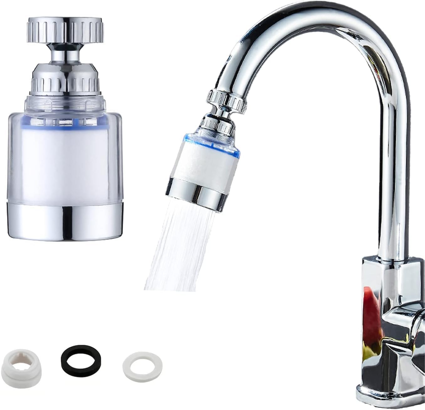 Juzr Sink Water Faucet Filter, Bathroom Faucet Filter, 360-Degree Rotating Faucet Filter for Kitchen and Bathroom, Faucet Filter Purifier Removes Heavy Metals and Hard Water Purifier for Sink (B0CP9DZZGD) Amazon Price History, Amazon Price Tracker