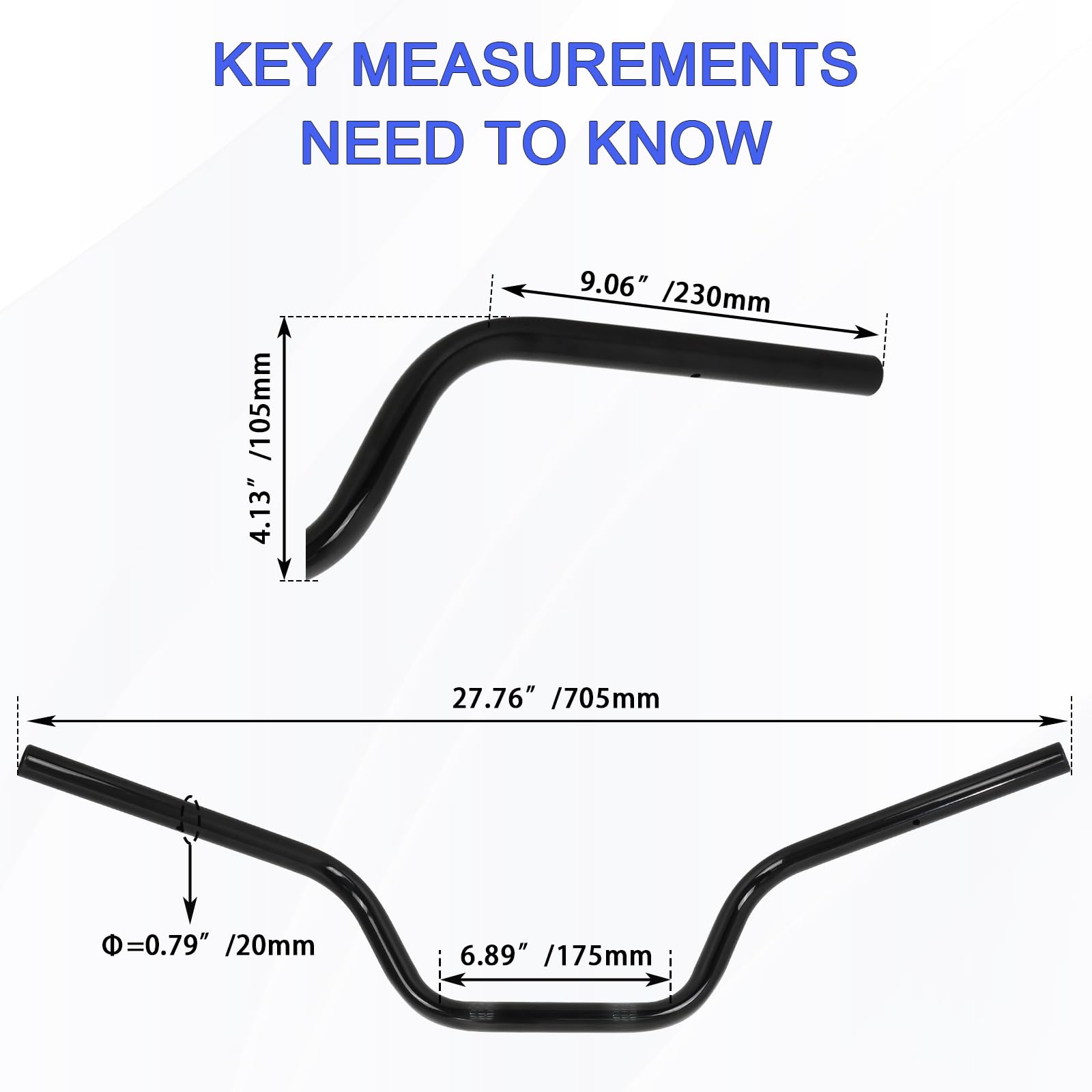 Kierownica 7/8" 22 mm z wysokim stanem drag bar motocykl cruiser rower pasuje do Harley, Honda Yamaha, Suzuki, Kawasaki Triumph, czarna